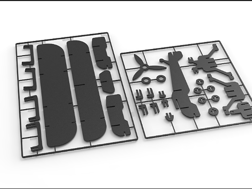 3D puzzle Biplane plane kit card